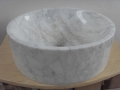 Éviers de marbre blancs ronds polis