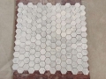 Tuile de mosaïque de marbre Carrare blanc à six pans creux