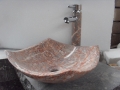 bassin pour salle de bain et lavabo en marbre rouge rose