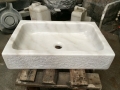 évier de forme carrée de bassin en marbre blanc
