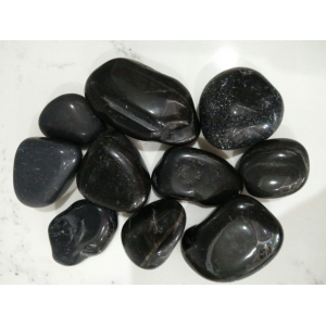high polished black pebble