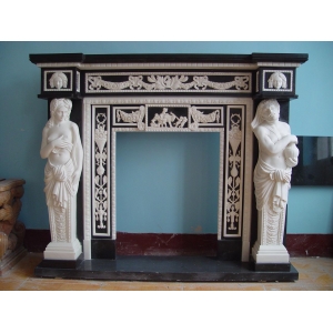 antique design marble fireplace mantel