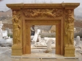 Sculpté à la main décoration jaune cheminée en marbre