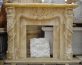 manteau de cheminée en marbre onyx beige haute qualité
