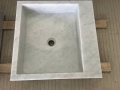 Évier en marbre blanc de Carrare de forme carrée